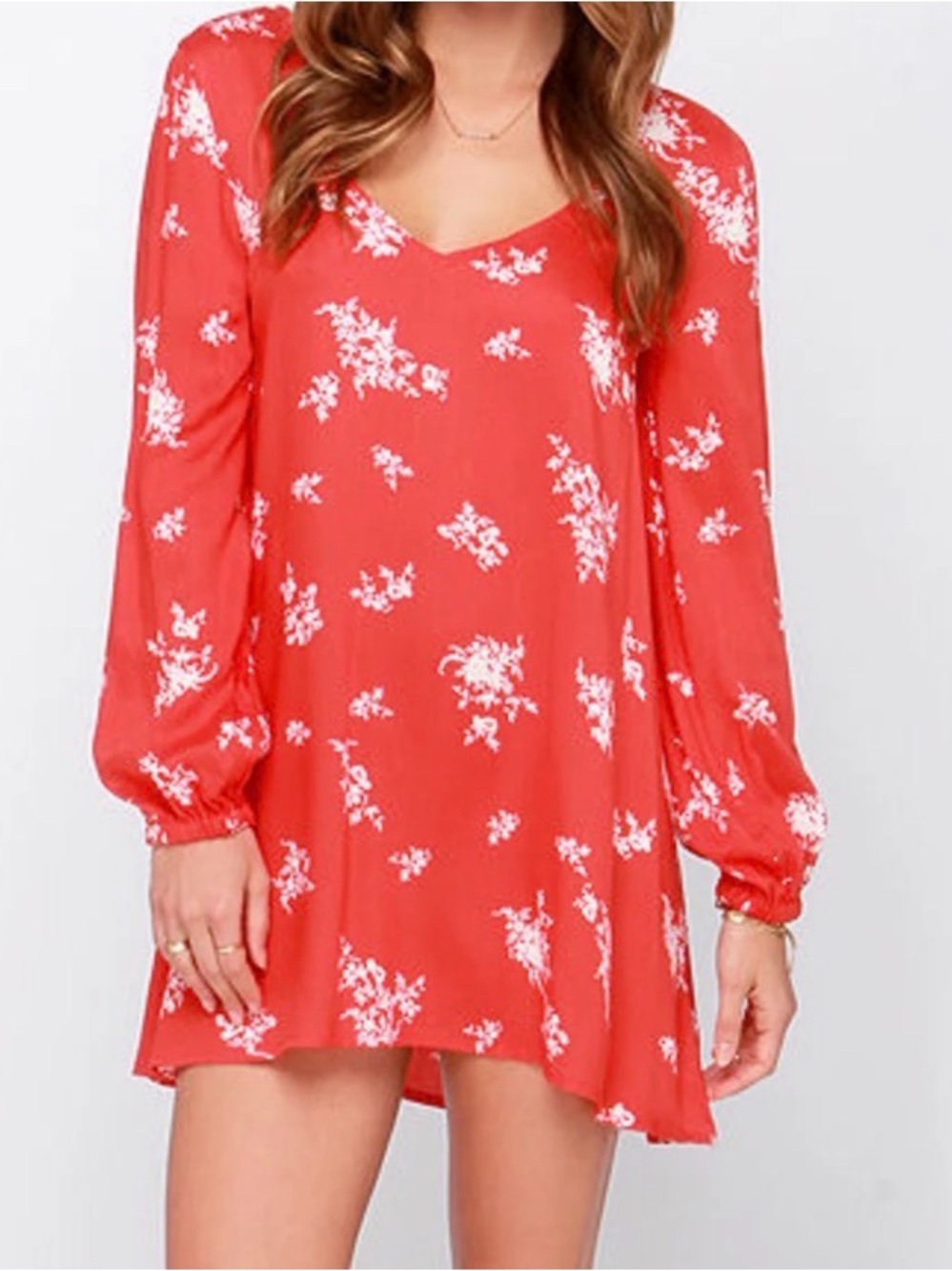 Billabong Coral Red Floral Scoop dress/tunic